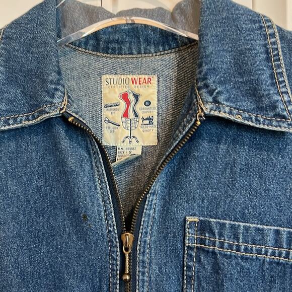 VTG Studio Wear Jean Jumper Women’s Denim Maxi Dress Small S Corduroy Cowgirl - Picture 3 of 16